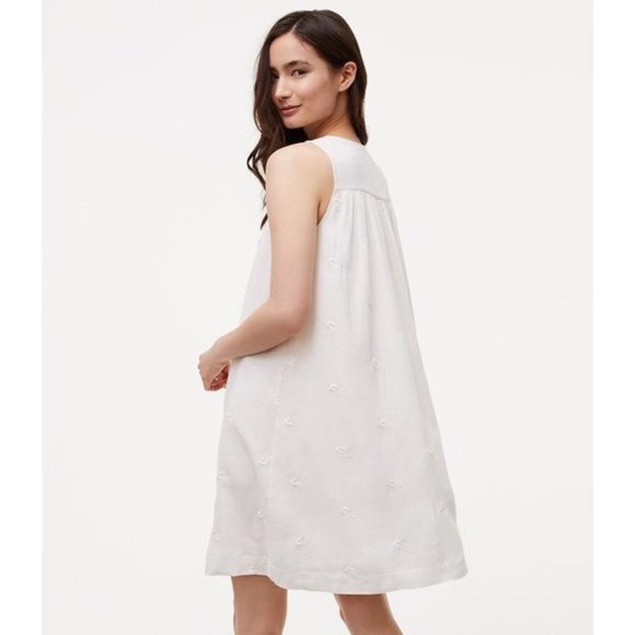 LOFT Sleeveless Embroidered Tassel Swing Dress - Picture 3 of 3